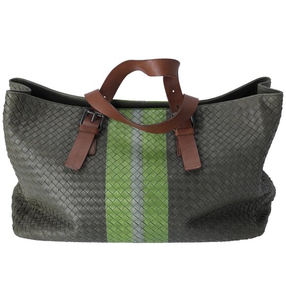 BOTTEGA VENETA Intrecciato Tote Bag 189632 Khaki Light Green Multi - Picture 3 of 8